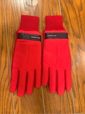 Members Only Bright Red Men's Gloves with Knit Cuffs